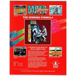 Moto Frenzy Arcade Video Game Flyer Original 1992 Retro 8.5" x 11" Motorcycles